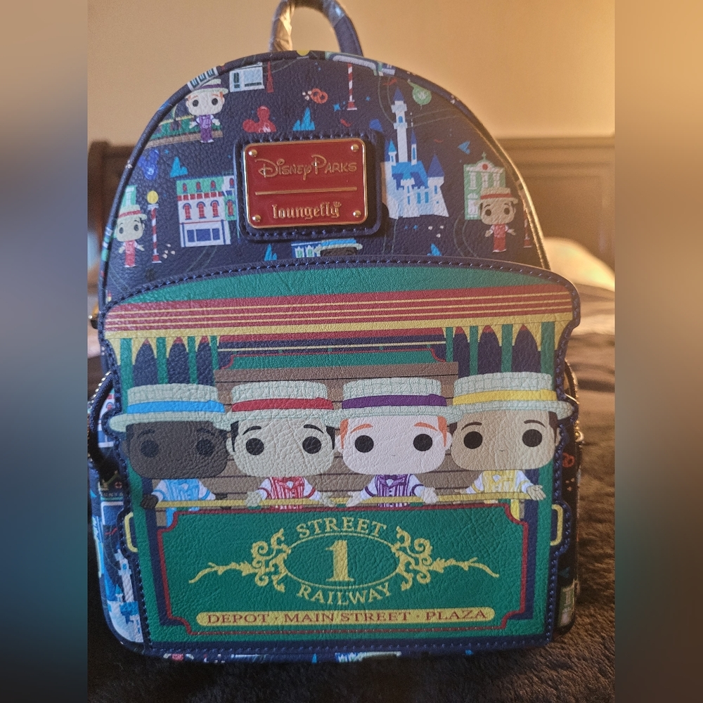 Disney ParkThe Main Attraction Loungefly Mini-Backpack,  depot main Street plaza